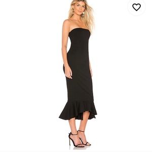 NWT Revolve Super Down Black Strapless Dress, M